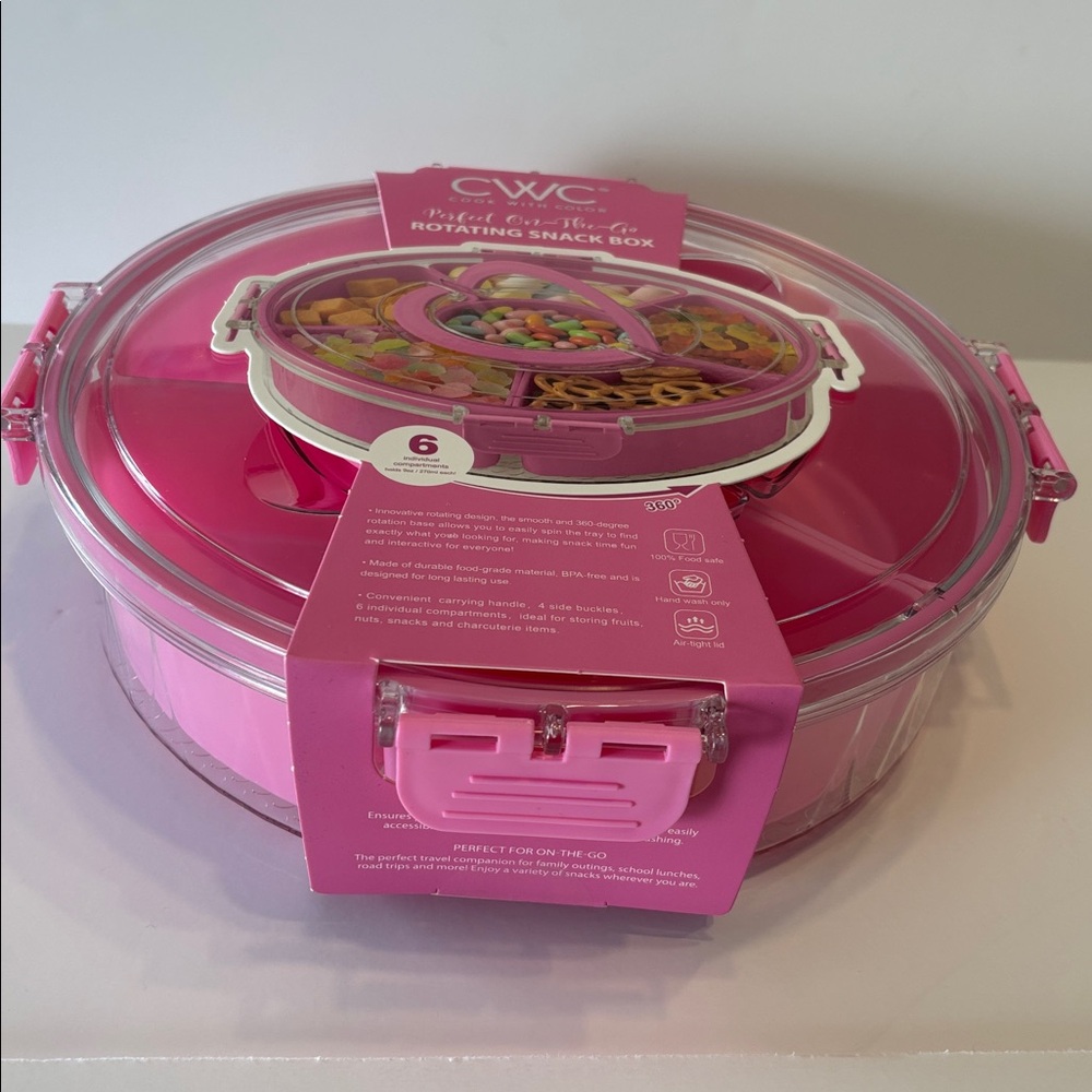 CWC Lazy Susan Snackel Box in Pink - Picture 10 of 11